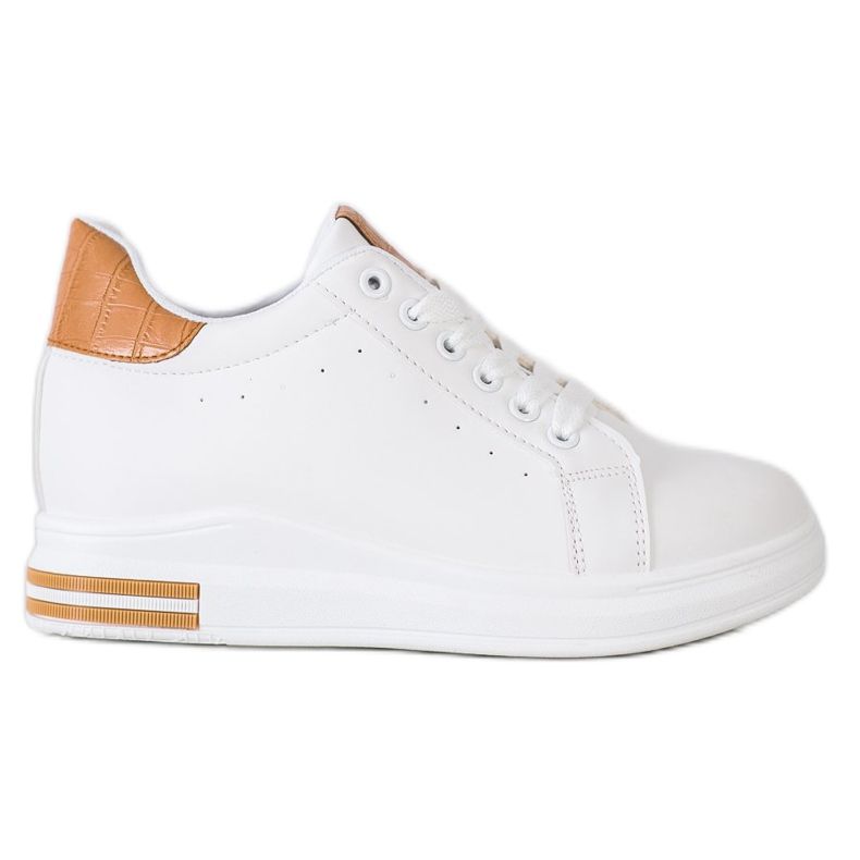 Ideal Shoes Sneakers mit Keilabsatz im Frühling weiß