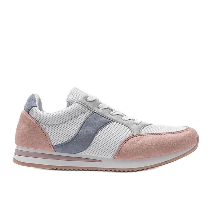 Klassische weiße Sneaker mit Aniya Pink