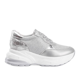 Silberne Sneaker mit klobiger Amy-Sohle silber-