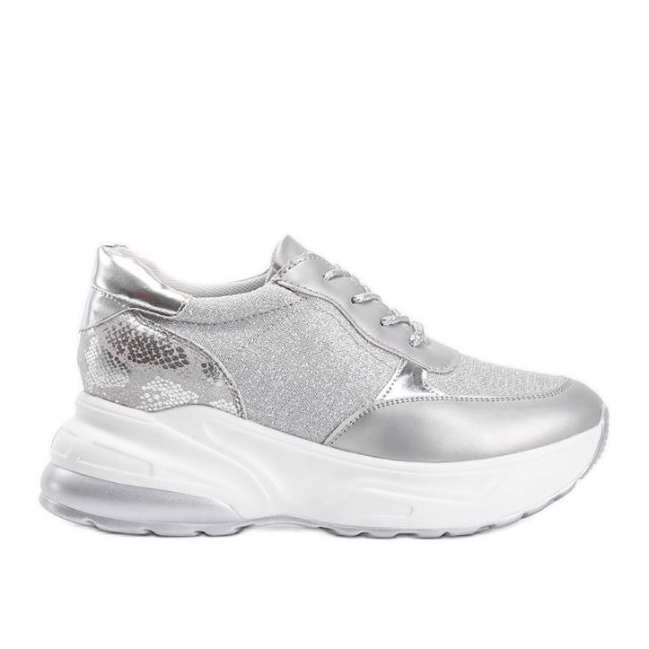 Silberne Sneaker mit klobiger Amy-Sohle silber-