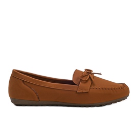 Braune matte Loafer mit Deborah-Schleife