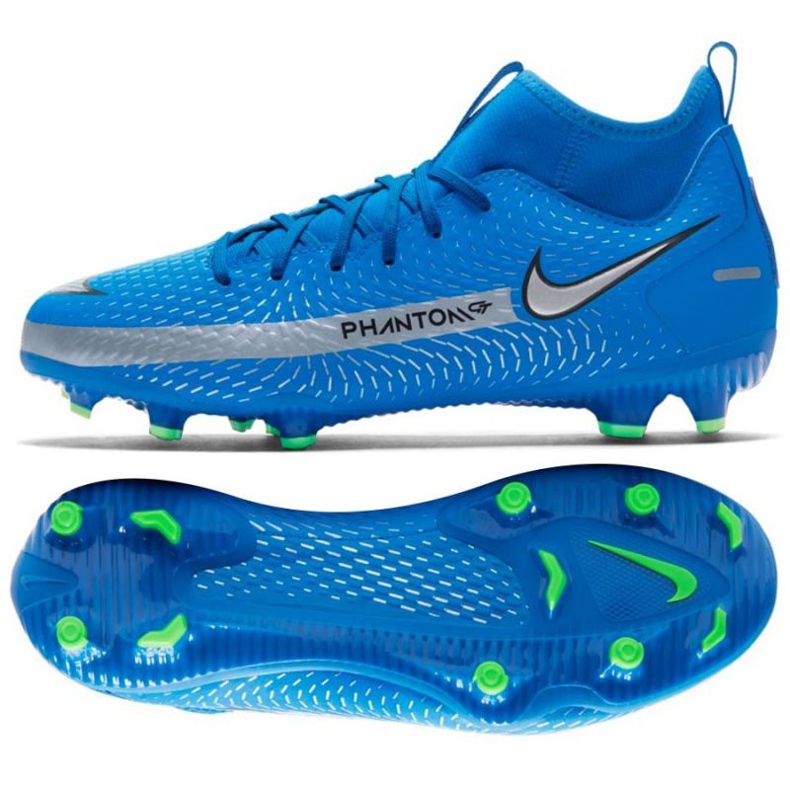 Nike Phantom Gt Academy Df FG / MG Jr CW6694 400 Fußballschuhe mehrfarbig blau