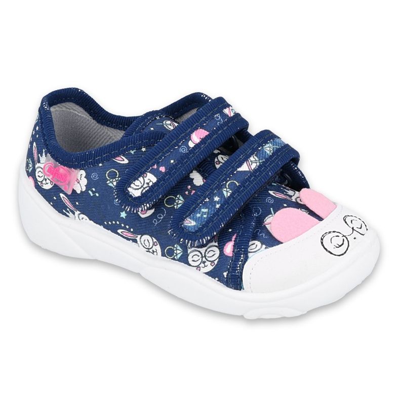 Befado Kinderschuhe 907P127 navy blau rosa