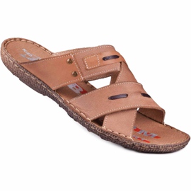 Kampol Herren Lederhausschuhe 201 / BR braun