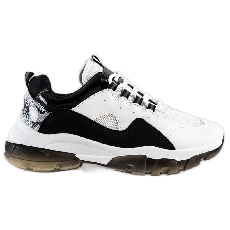 Ideal Shoes Sneakers auf der schwarzen Plattform weiß