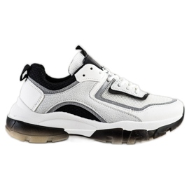 Ideal Shoes Sneakers mit Glitzereinsatz weiß