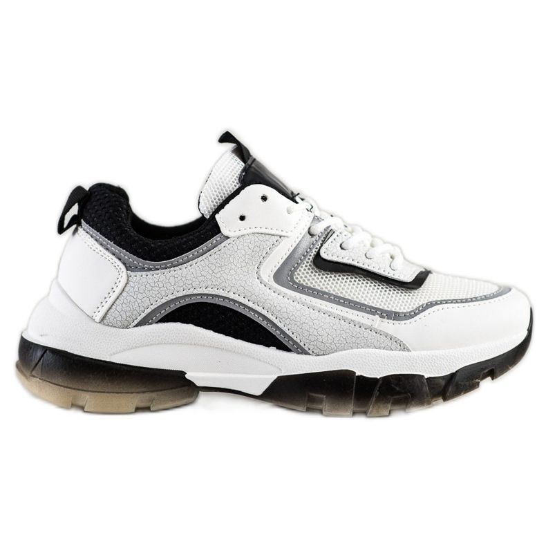 Ideal Shoes Sneakers mit Glitzereinsatz weiß