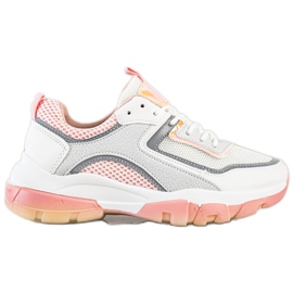 Ideal Shoes Sneakers mit Glitzereinsatz weiß