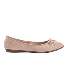 Beige Ballerinas mit Schleife Angelina