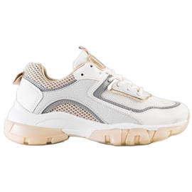 Ideal Shoes Sneakers mit Glitzereinsatz weiß mehrfarbig