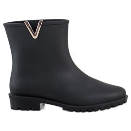 SHELOVET Stylische schwarze Gummistiefel
