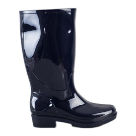 SHELOVET Hochglanz Galoschen navy blau