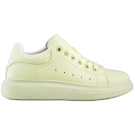 SHELOVET Grüne Turnschuhe auf der Plattform