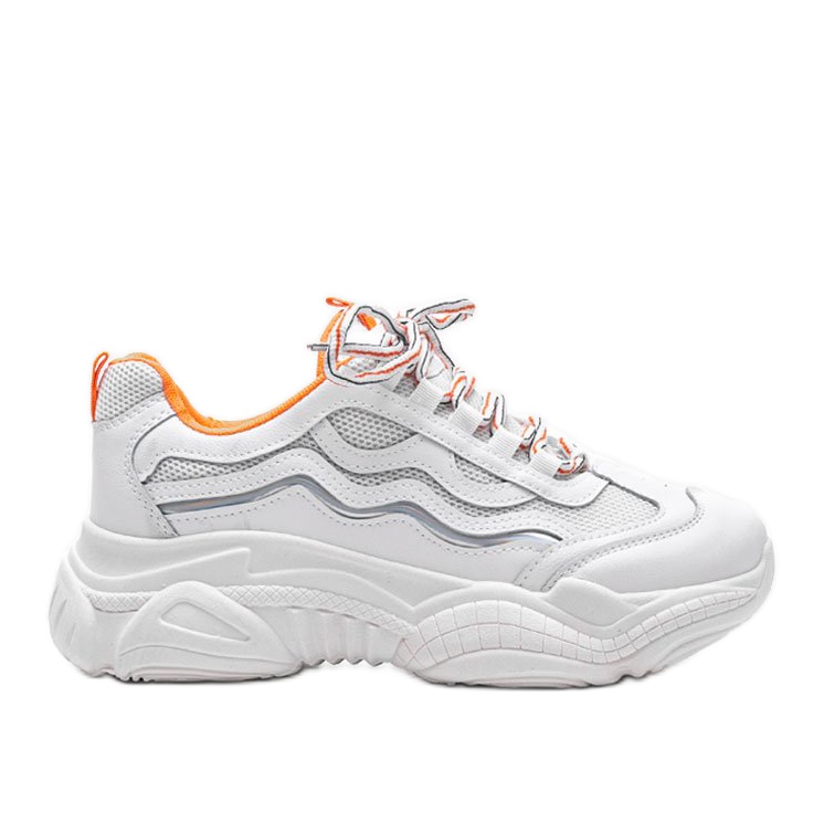 Weiße Sneaker mit orangen Jasmin-Einsätzen