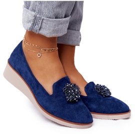 Elegante Keilschuhe Vinceza 10580 Wildleder Marineblau