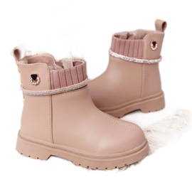 Apawwa Kinderstiefel mit Pailletten Beige Toffees