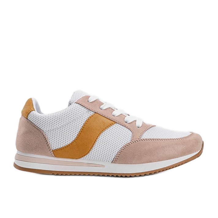 Klassische weiße Sneaker mit Aniya Beige