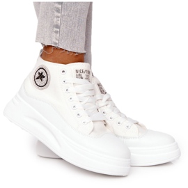 Hohe Sneakers für Damen auf der Plattform Weiß Nice Girl