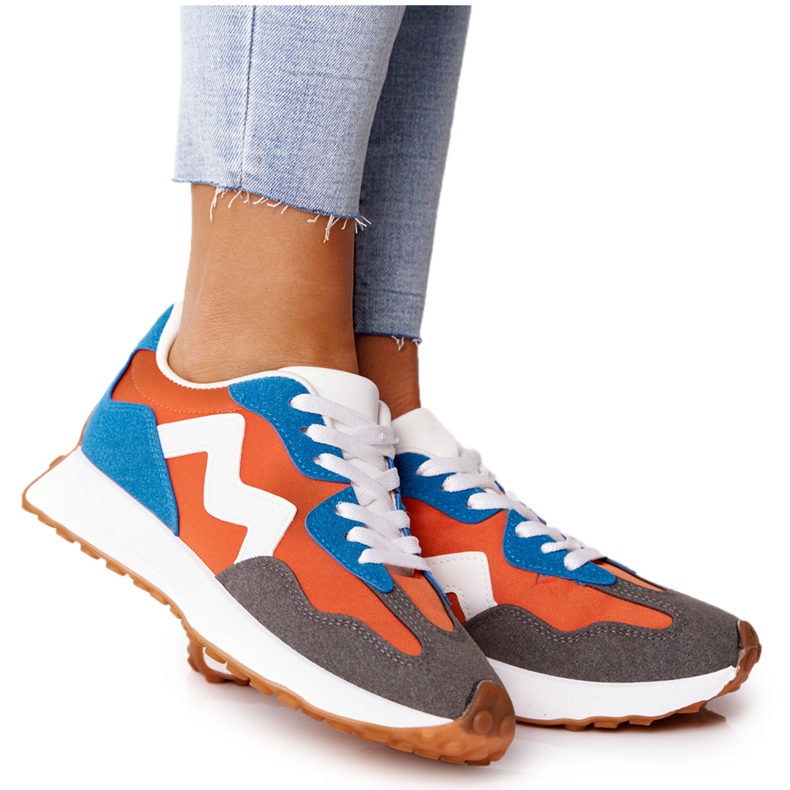 PS1 Damen Sportschuhe Sneaker Orange Move On weiß blau