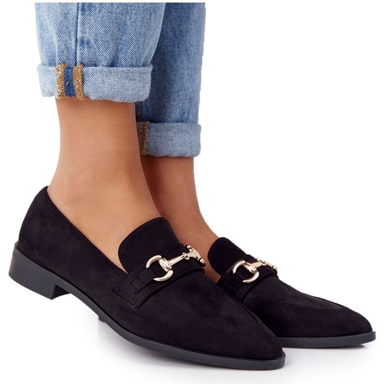S.Barski Elegante Damen Loafer S. Barski Suede Schwarz