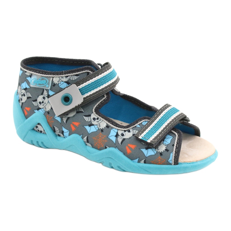 Befado gelbe Kinderschuhe 350P021 blau grau