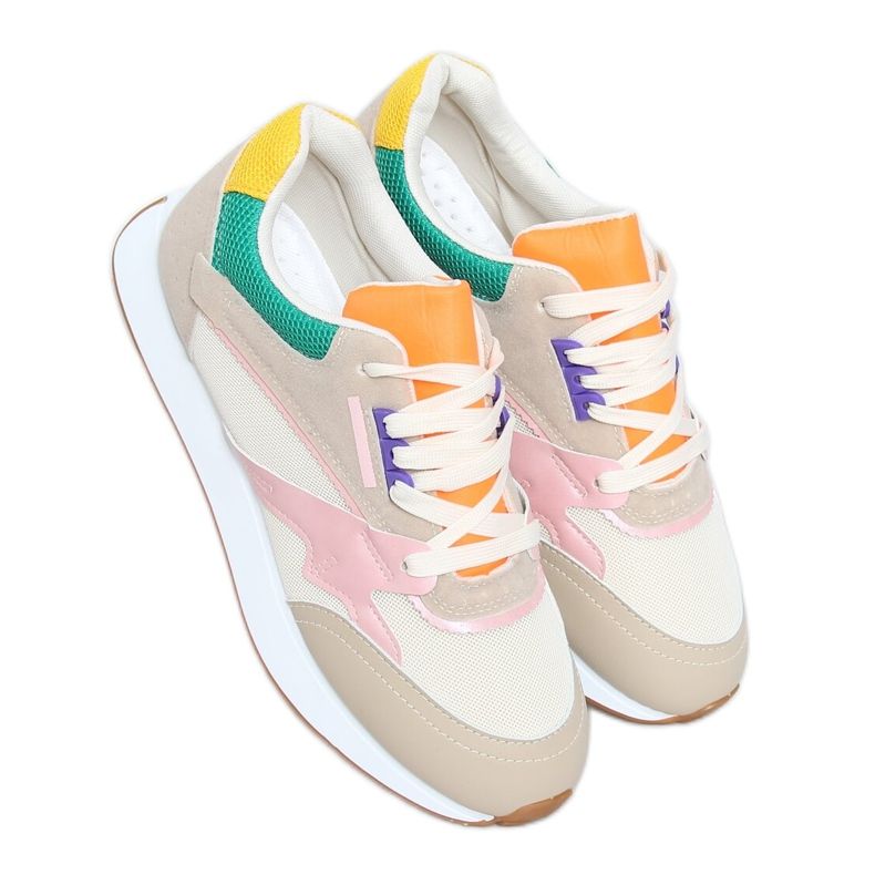 Mehrfarbige Damen Sportschuhe NB372 Beige rosa grün gelb
