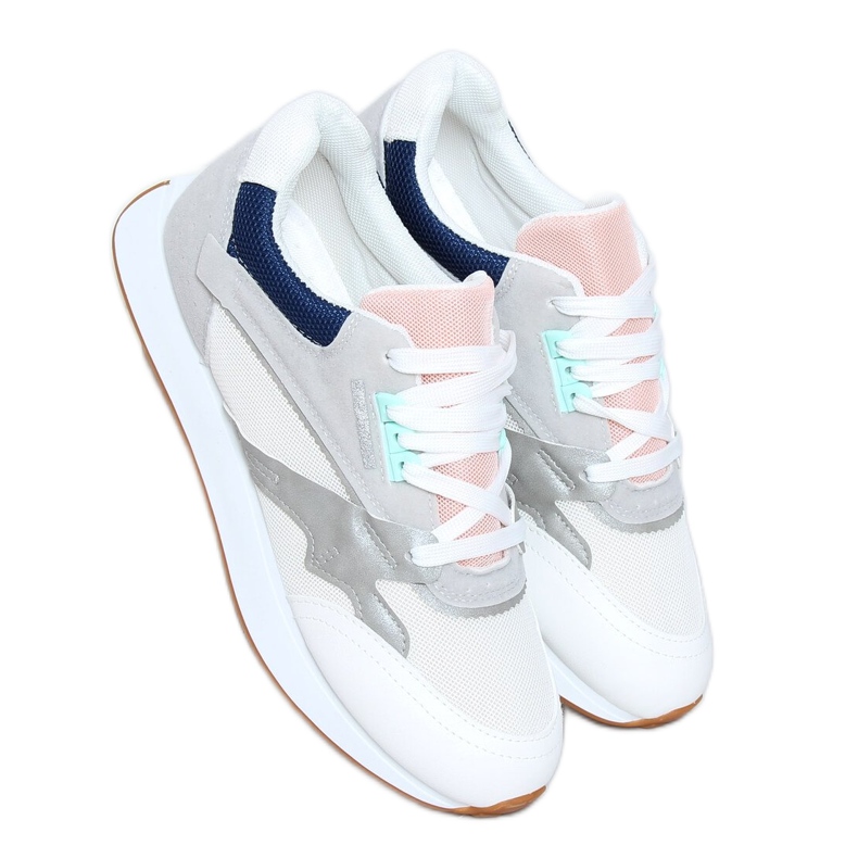 Mehrfarbige Damen Sportschuhe NB372 Weiß navy blau rosa silber- grau