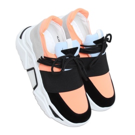 Sportschuhe mit hohen Sohlen VL127 Schwarz rosa grau