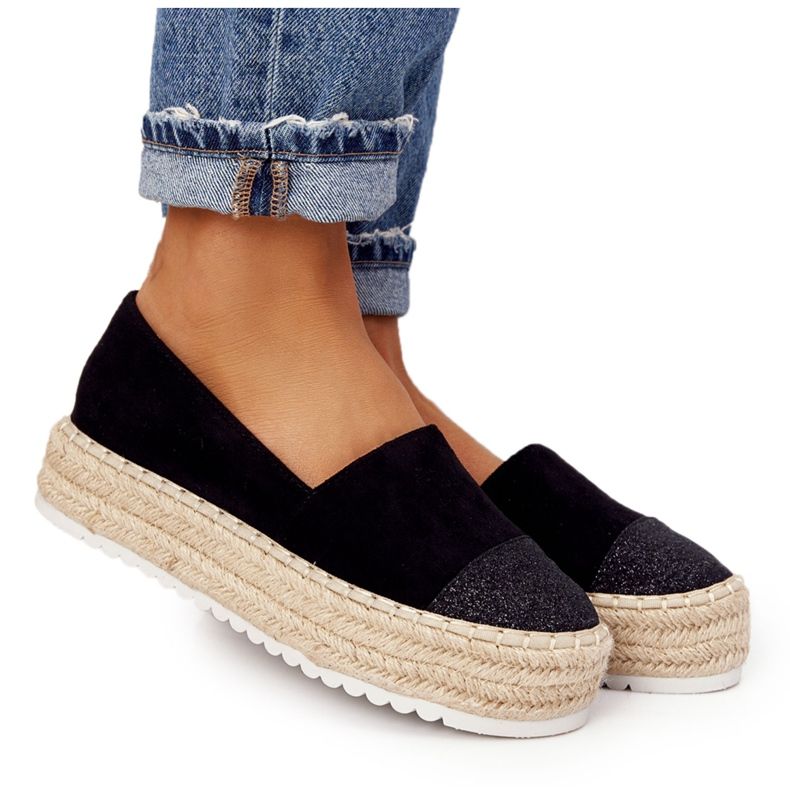 S.Barski Espadrilles On The Straw Platform S. Bararski Schwarz