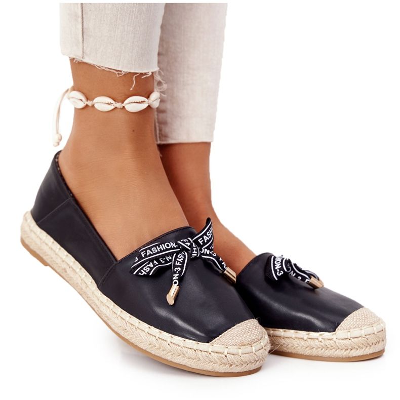 S.Barski Schwarze S. Barski Espadrilles auf Strohsohle