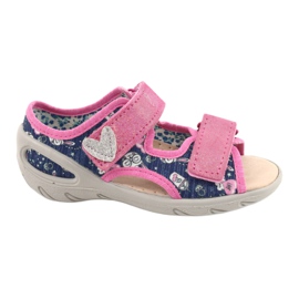 Befado Kinderschuhe PU 065P151 marineblau rosa