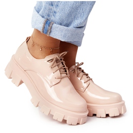 PS1 Oxfords für Damen auf der Nude Imogen Plattform beige rosa