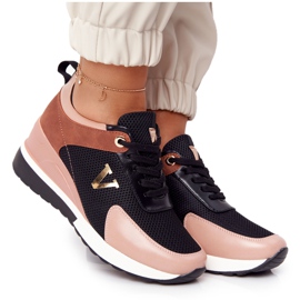 Sneakers mit Keilabsatz Vinceza 10590 Schwarz-Rosa