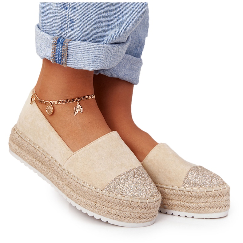 S.Barski Espadrilles auf der Strohplattform S. Barski Beige