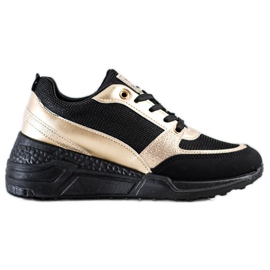 SHELOVET Klassische Sneakers in SCHWARZ und GOLD golden