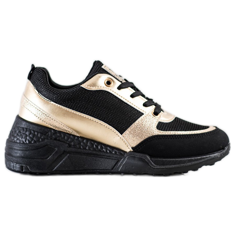 SHELOVET Klassische Sneakers in SCHWARZ und GOLD golden