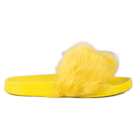 SHELOVET Gummipantoffeln mit Fell gelb