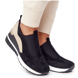 Vinceza 10593 Schwarz-Gold Keil Turnschuhe grün