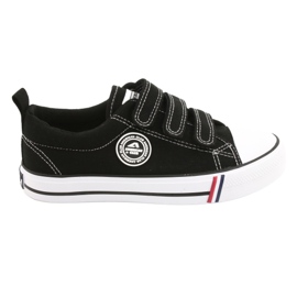 Schwarze Turnschuhe mit Klettverschluss American Club LH31 / 22