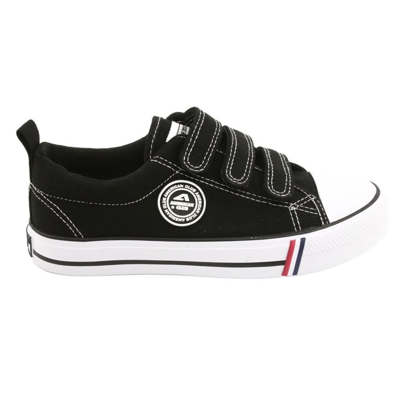 Schwarze Turnschuhe mit Klettverschluss American Club LH31 / 22