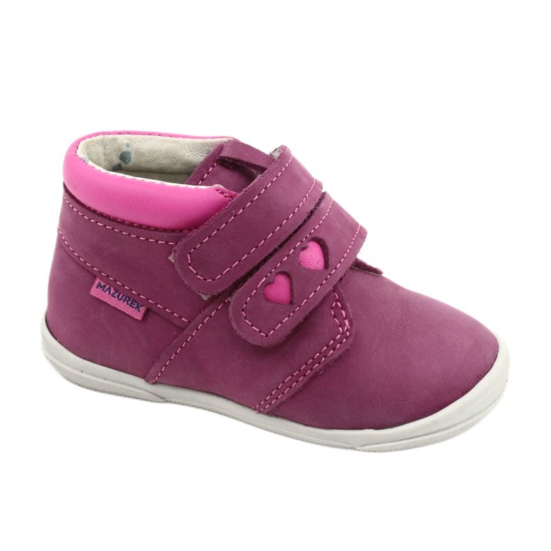 Mazurek Sportschuhe aus Leder mit Klettverschluss 1355 fuchsia-rosa