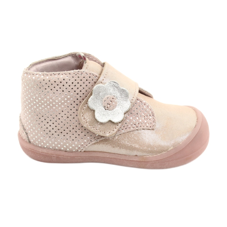 Mazurek Sportschuhe aus Leder mit Klettverschluss 1101 gold satin rosa