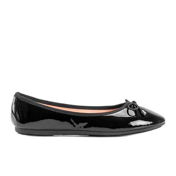 Schwarz lackierte Ballerinas DY-01Y