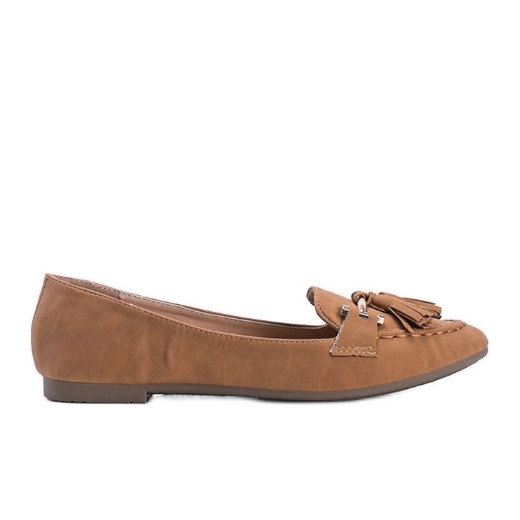 Braune Ana Loafer mit Fransen