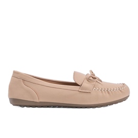 Beige matte Loafer mit Deborah-Schleife