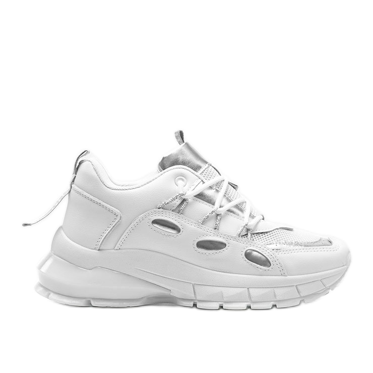 Weiße Sneaker mit silbernen Guadalupe-Einsätzen