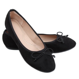 Damen Ballerinas aus schwarzem Wildleder 2CE-9490 Black