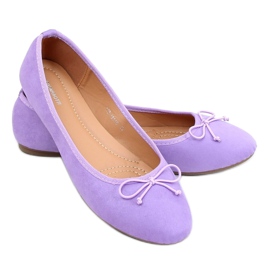 Lila Wildlederballerinas für Damen 1JB-19116 Lila