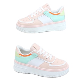 Mehrfarbige Damen Sportschuhe 205062 PINK / GRÜN rosa