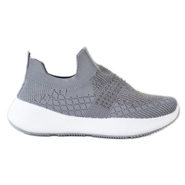 Renda Graue Sneakers mit Kristallen